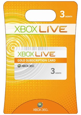 XB360 Live 3 Month Gold Card